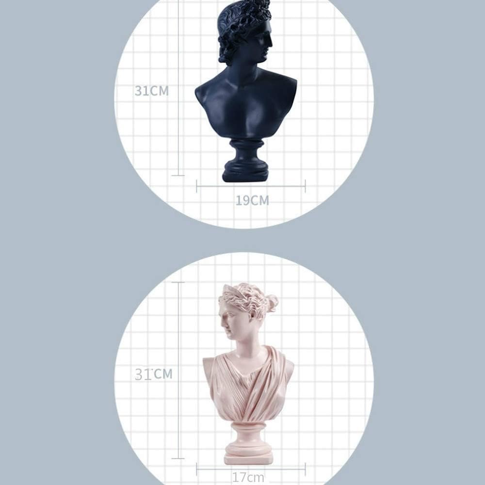 Ancient Greece European Resin David Venus Head Statuees Decoration Home Livingroom Goddess Sculpture Figurin Office Desktop Furnishing Crafts (David)…