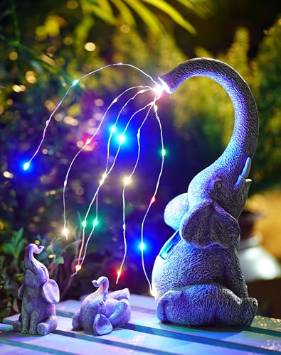 Goodeco Elephant Statue for Garden Decor with Gift Appeal - Ideal Gifts for Women, Mom or Birthdays, Beautifully Crafted Outdoor & Home Decor to Wow Your Guests (11" Elephant)