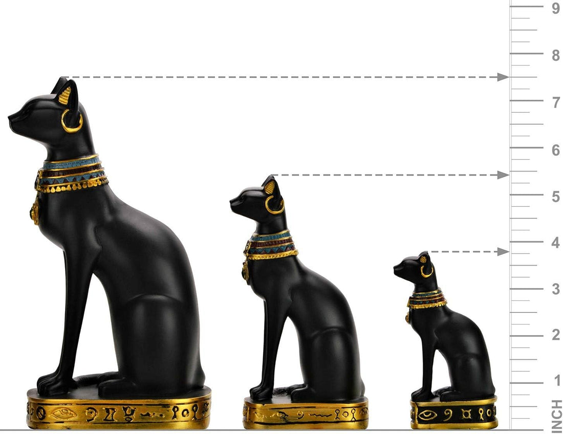NileCart Egyptian Bastet Collectible Figurine Cat Goddess Statue - Made in Egypt (Large 7.5 inches Tall)