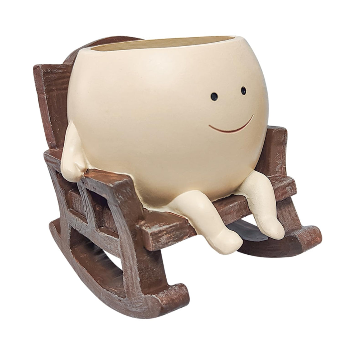 Creative Flower Pot Chair/Swing Smile Face Planter Resin Hanging Cute Head Planters Creative Rocking Succulent Pot Home Garden Flower Container Garden Decoration (Style H)
