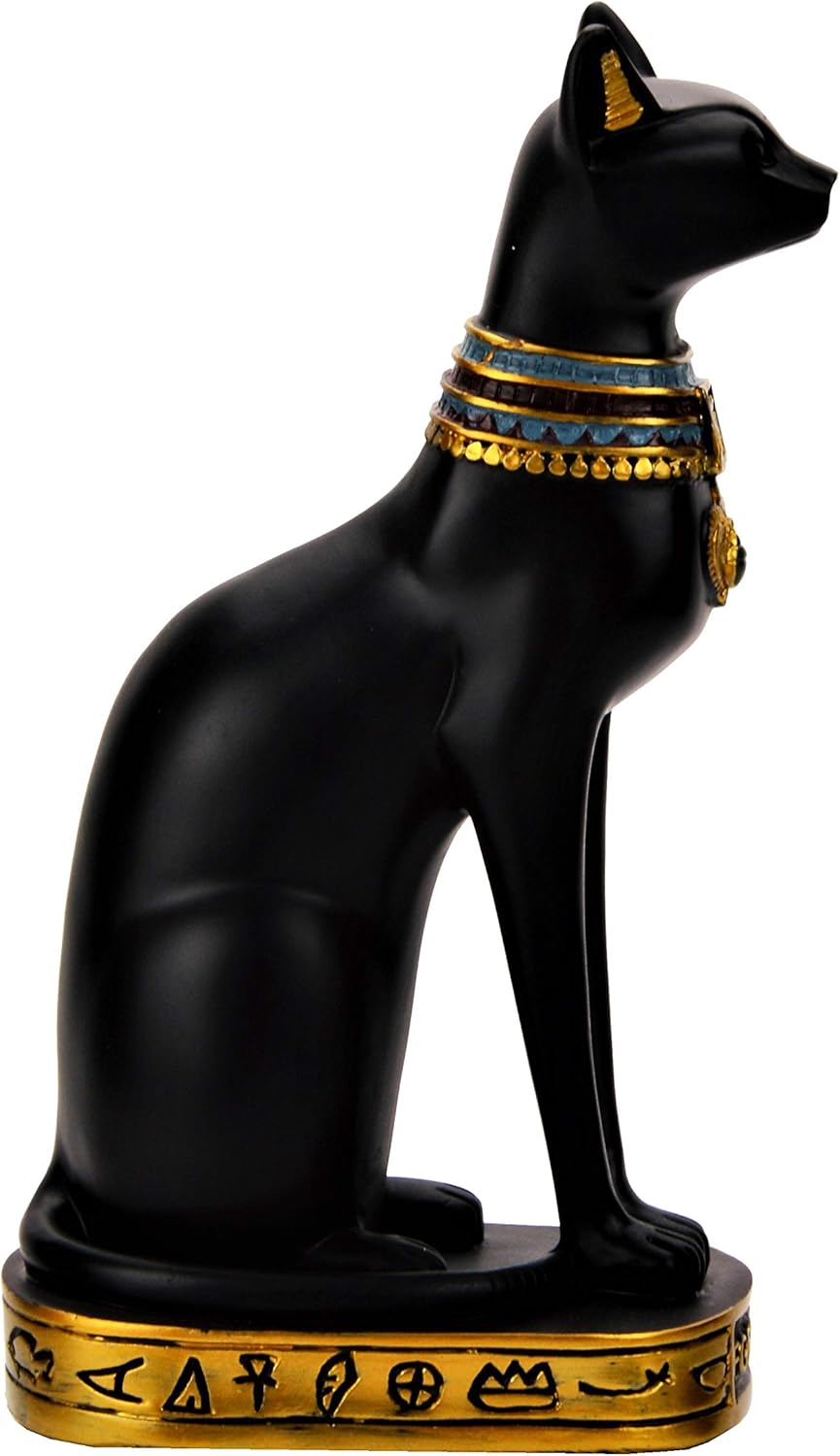 NileCart Egyptian Bastet Collectible Figurine Cat Goddess Statue - Made in Egypt (Large 7.5 inches Tall)
