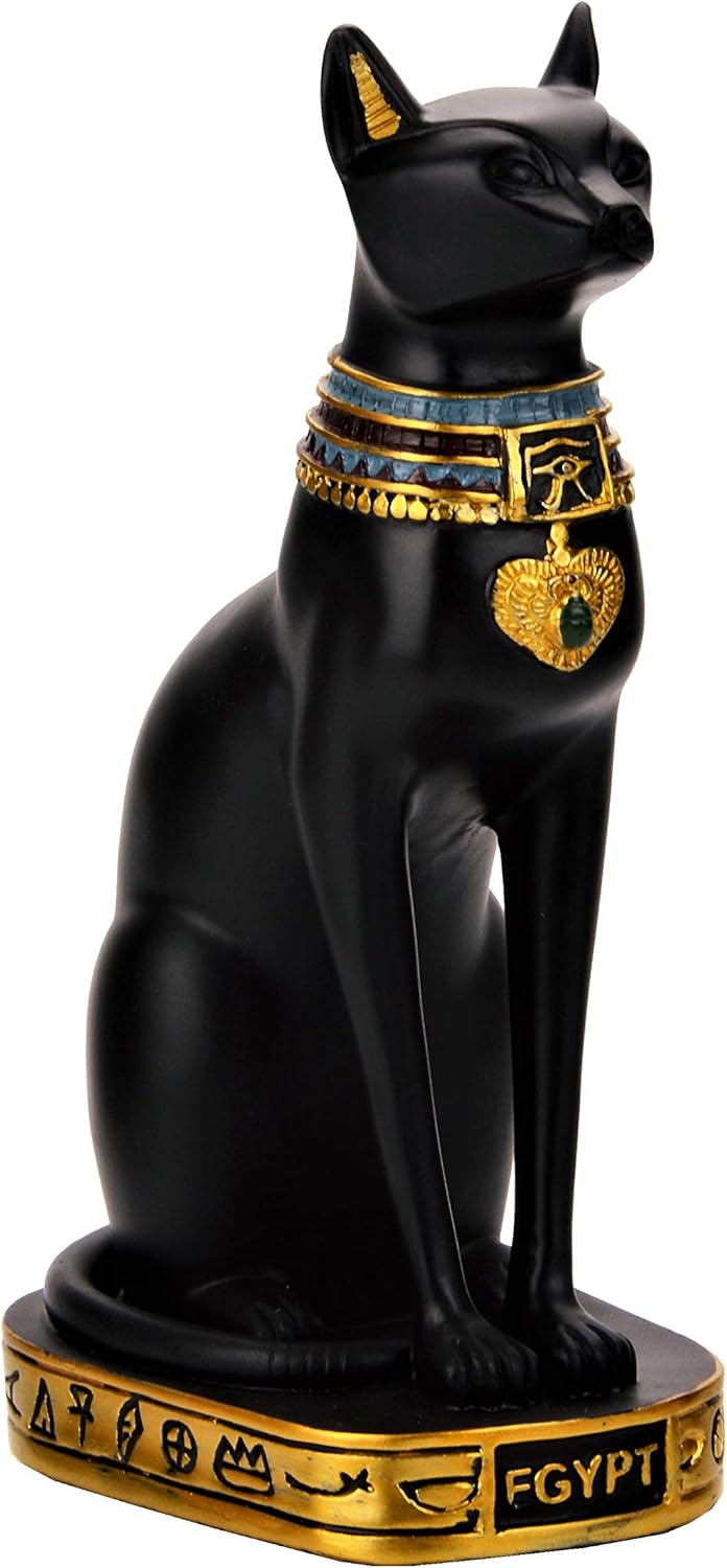 NileCart Egyptian Bastet Collectible Figurine Cat Goddess Statue - Made in Egypt (Large 7.5 inches Tall)
