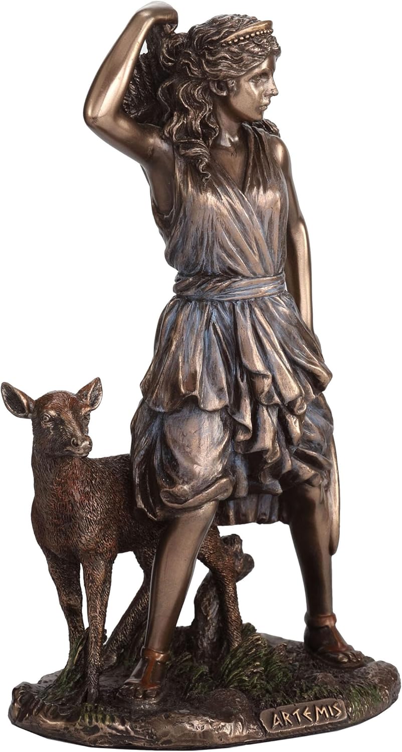 Veronese Design 6 1/2 Inch Artemis The Greek Goddess of The Hunt Cold Cast Resin Bronze Finish Sculpture