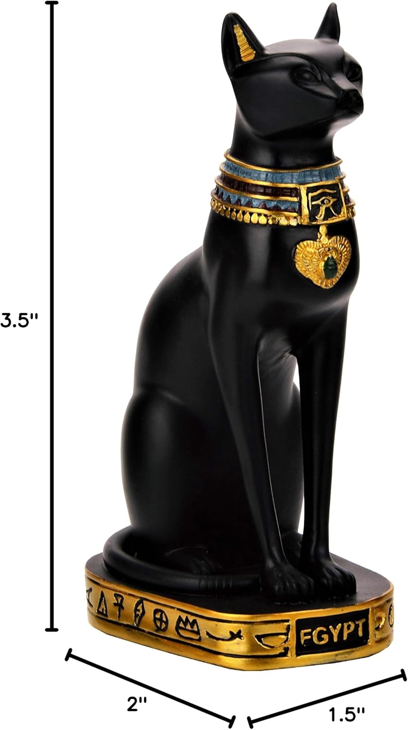 NileCart Egyptian Bastet Collectible Figurine Cat Goddess Statue - Made in Egypt (Large 7.5 inches Tall)