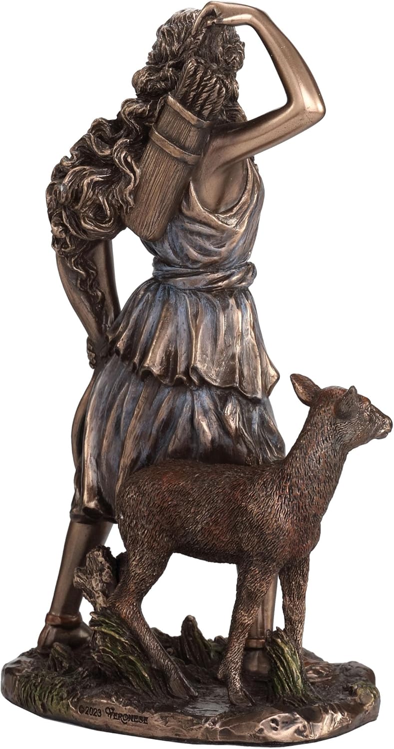 Veronese Design 6 1/2 Inch Artemis The Greek Goddess of The Hunt Cold Cast Resin Bronze Finish Sculpture