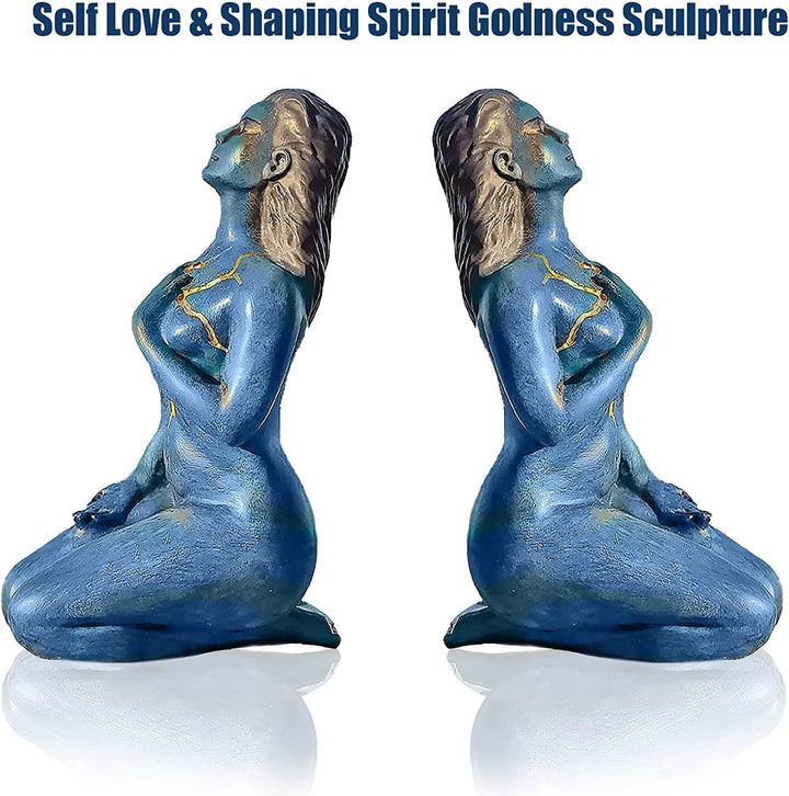 Self Love & Shaping Spirit Godness Sculpture 7.1inch Healing Goddess Sculpture Self Love Statue Art, Resin Crafts Ornaments Garden Home Decor Valentine's Day Easter Gift