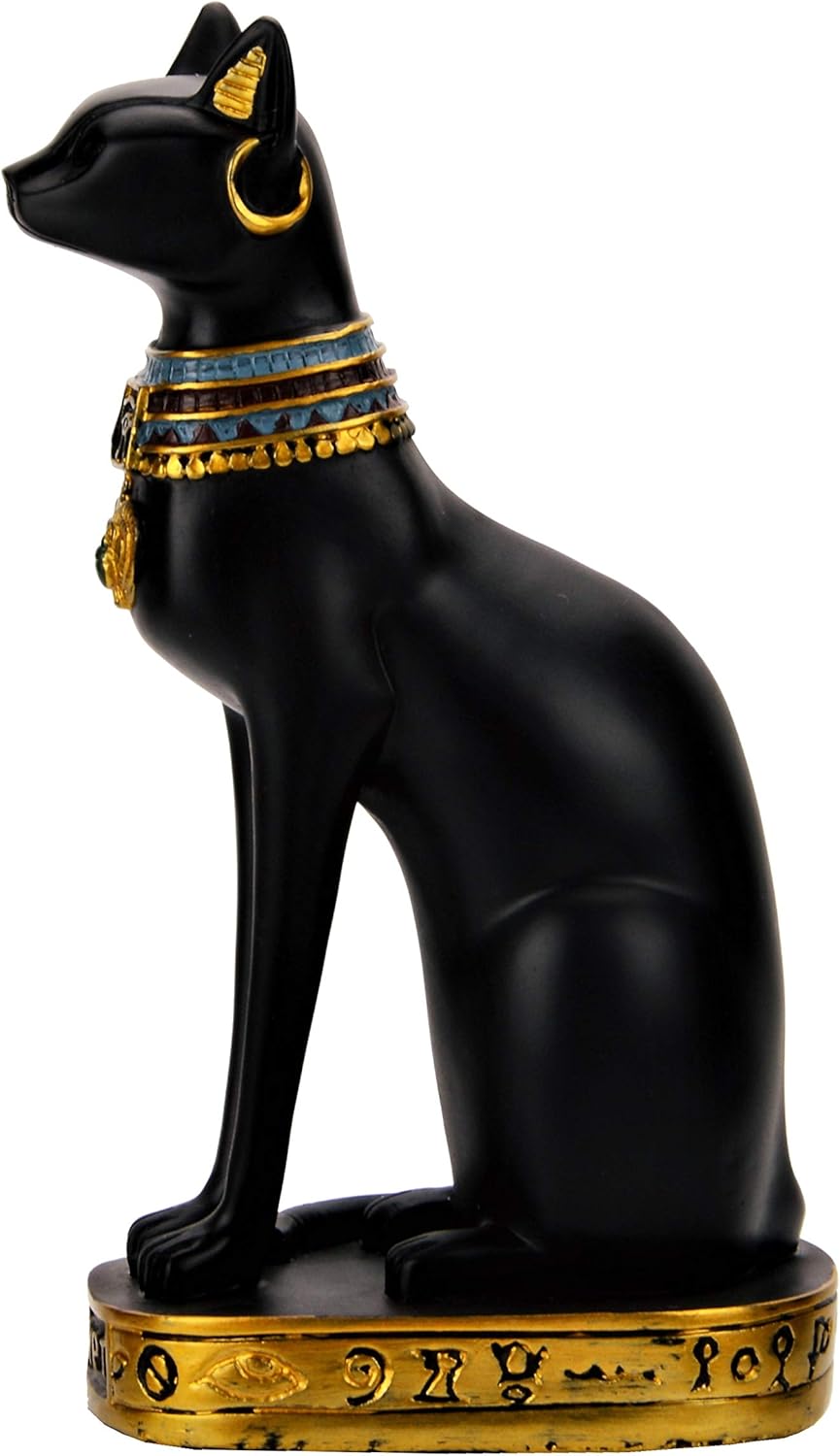 NileCart Egyptian Bastet Collectible Figurine Cat Goddess Statue - Made in Egypt (Large 7.5 inches Tall)