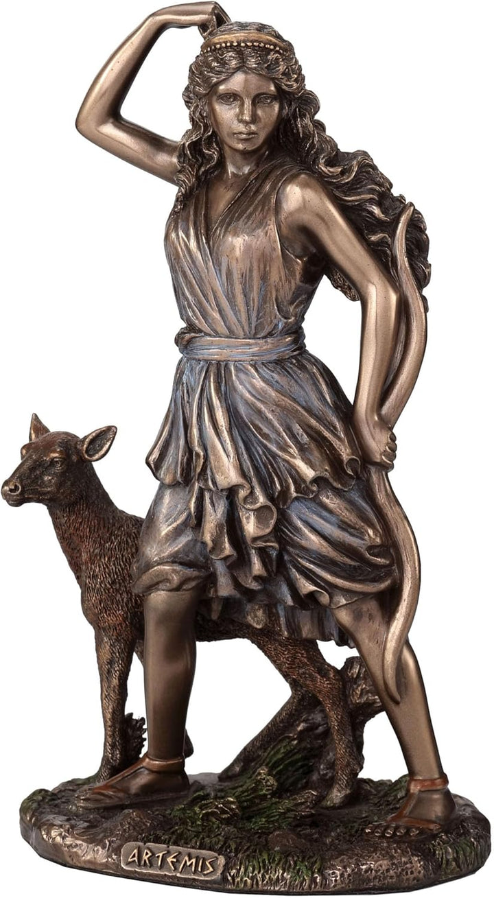 Veronese Design 6 1/2 Inch Artemis The Greek Goddess of The Hunt Cold Cast Resin Bronze Finish Sculpture