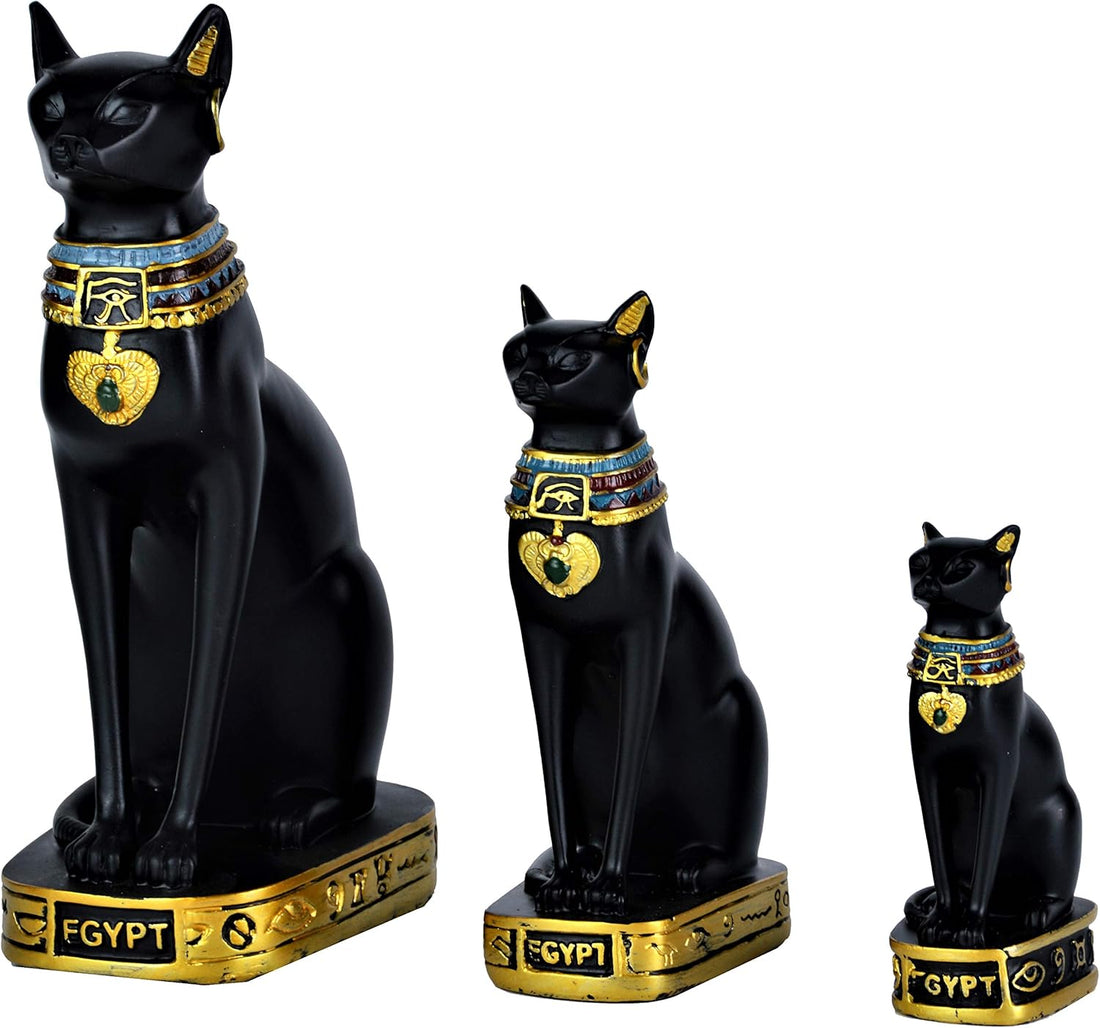 NileCart Egyptian Bastet Collectible Figurine Cat Goddess Statue - Made in Egypt (Large 7.5 inches Tall)