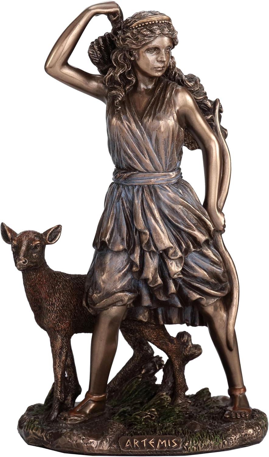 Veronese Design 6 1/2 Inch Artemis The Greek Goddess of The Hunt Cold Cast Resin Bronze Finish Sculpture