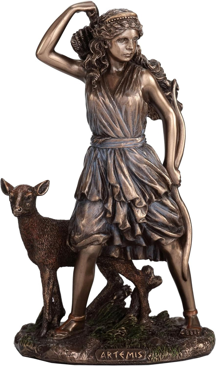 Veronese Design 6 1/2 Inch Artemis The Greek Goddess of The Hunt Cold Cast Resin Bronze Finish Sculpture